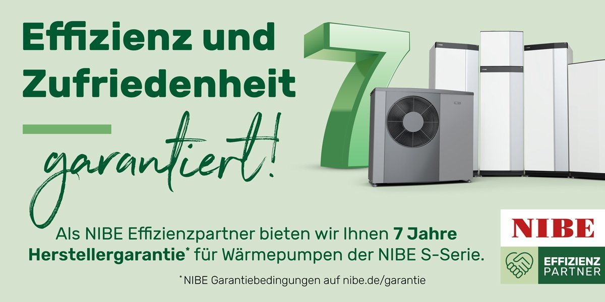 NIBE 7 Jahre Herstellergarantie für Wärmepumpen der S-Serie